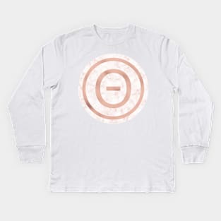 Rose Gold Marble Theta Kids Long Sleeve T-Shirt